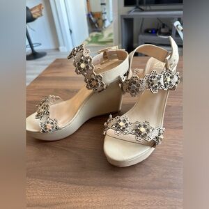 Zac Zac Posen Brooke Leather Wedge Sandal size 38.5